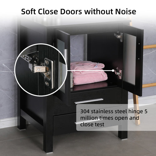 Wrought Studio Masuma 24'' Single Bathroom Vanity Set with Mirror